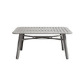 Modern Slatted Outdoor Coffee Table - Durable Gray Aluminum Design