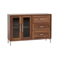 Modern Wooden Sideboard with Glass Doors and Drawers